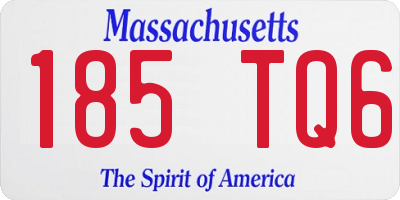 MA license plate 185TQ6