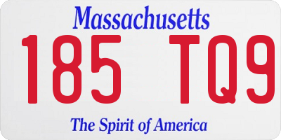 MA license plate 185TQ9