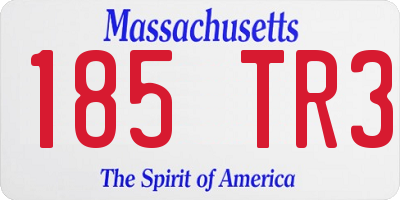 MA license plate 185TR3