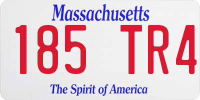 MA license plate 185TR4