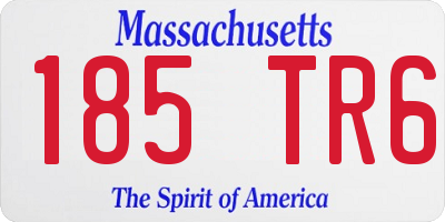 MA license plate 185TR6