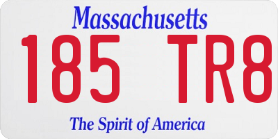 MA license plate 185TR8