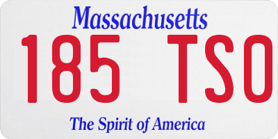 MA license plate 185TS0