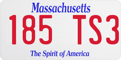 MA license plate 185TS3