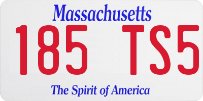 MA license plate 185TS5