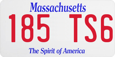 MA license plate 185TS6