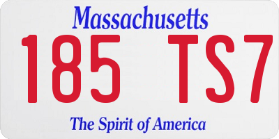 MA license plate 185TS7