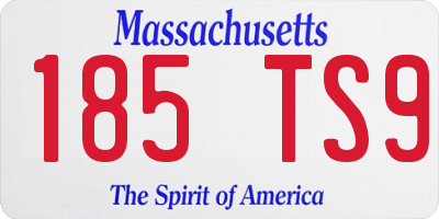MA license plate 185TS9