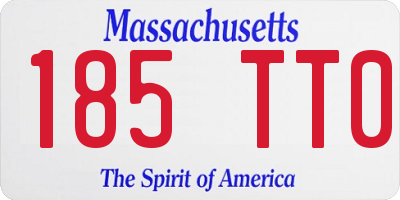 MA license plate 185TT0