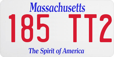 MA license plate 185TT2