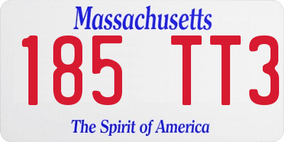 MA license plate 185TT3