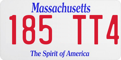 MA license plate 185TT4