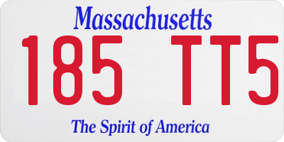 MA license plate 185TT5