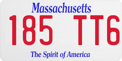 MA license plate 185TT6