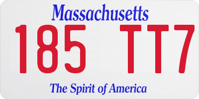 MA license plate 185TT7