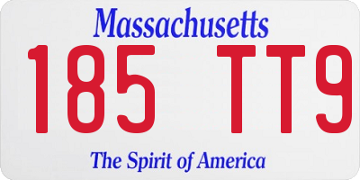 MA license plate 185TT9