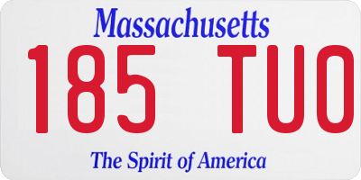 MA license plate 185TU0