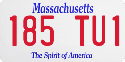 MA license plate 185TU1