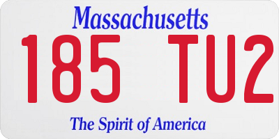 MA license plate 185TU2