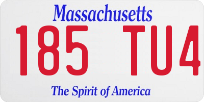 MA license plate 185TU4