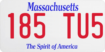 MA license plate 185TU5