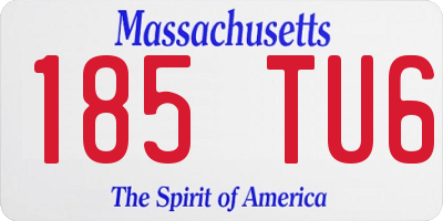 MA license plate 185TU6