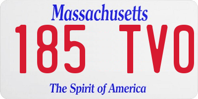 MA license plate 185TV0