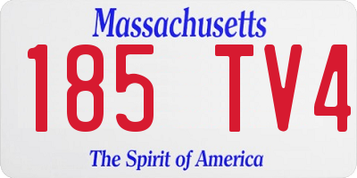 MA license plate 185TV4