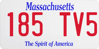 MA license plate 185TV5