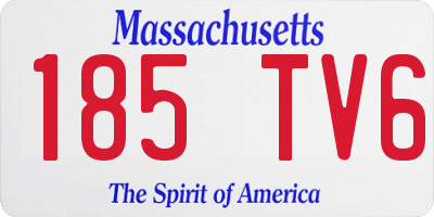 MA license plate 185TV6