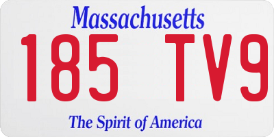 MA license plate 185TV9
