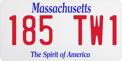 MA license plate 185TW1