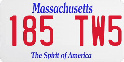 MA license plate 185TW5