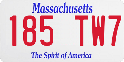 MA license plate 185TW7