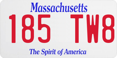 MA license plate 185TW8