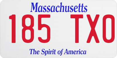 MA license plate 185TX0