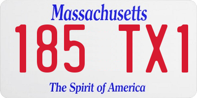 MA license plate 185TX1