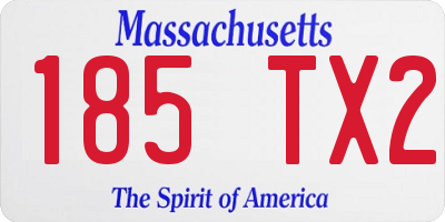 MA license plate 185TX2