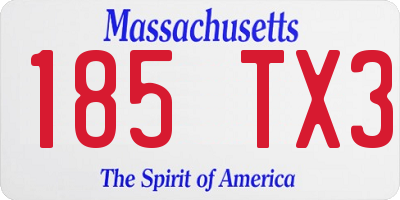 MA license plate 185TX3