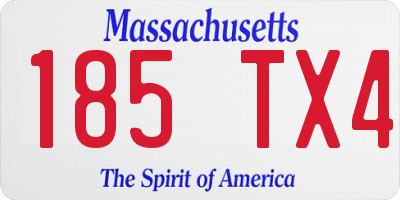 MA license plate 185TX4