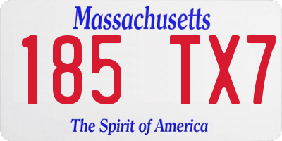 MA license plate 185TX7