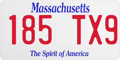MA license plate 185TX9
