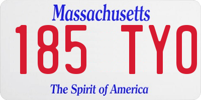 MA license plate 185TY0