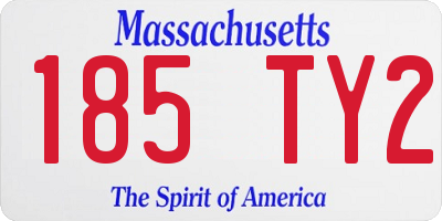 MA license plate 185TY2