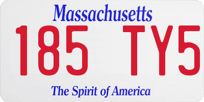 MA license plate 185TY5