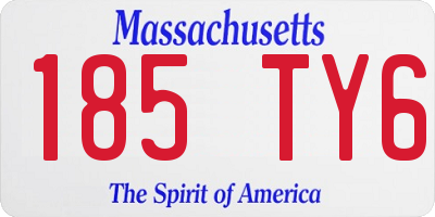 MA license plate 185TY6