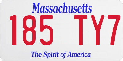 MA license plate 185TY7
