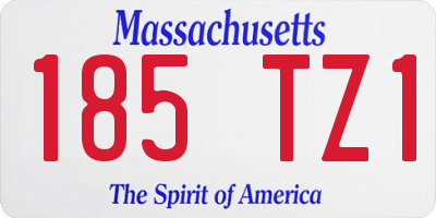 MA license plate 185TZ1