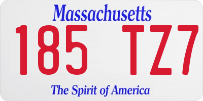 MA license plate 185TZ7