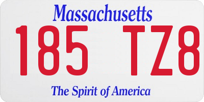 MA license plate 185TZ8